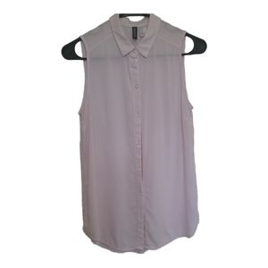 Undivided H&M women's sleeveless pink and white strip sleeveless top size 4